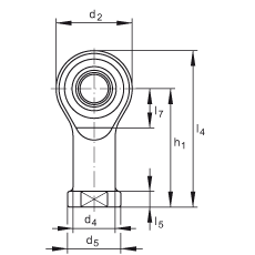 桿端軸承 GIKSL16-PS, 根據(jù) DIN ISO 12 240-4 標(biāo)準(zhǔn)，特種鋼材料，帶左旋內(nèi)螺紋，免維護(hù)