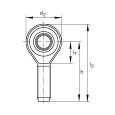 桿端軸承 GAKSR8-PS, 根據(jù) DIN ISO 12 240-4 標(biāo)準(zhǔn)，特種鋼材料，帶右旋外螺紋，免維護(hù)