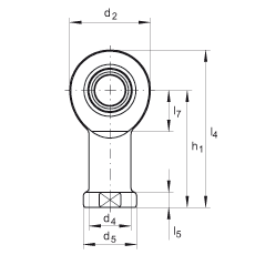 桿端軸承 GIL8-DO, 根據(jù) DIN ISO 12 240-4 標(biāo)準(zhǔn)，帶左旋內(nèi)螺紋，需維護(hù)