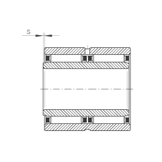 滾針軸承 NAO25X42X32-ZW-ASR1, 無擋邊，雙列