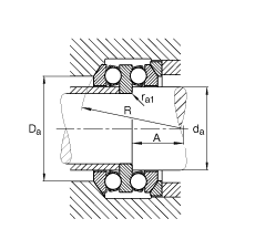 推力深溝球軸承 54211, 根據(jù) DIN 711/ISO 104 標(biāo)準(zhǔn)的主要尺寸，雙向，帶球面軸承座圈，可分離