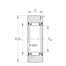 支撐型滾輪 RNA2205-2RSR, 無軸向引導(dǎo)，兩側(cè)唇密封
