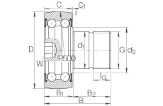 螺栓型滾輪 KR5201-2RS, 雙列，兩側(cè)唇密封