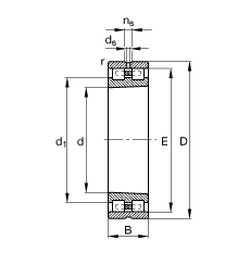 圓柱滾子軸承 NN3036-AS-K-M-SP, 根據(jù) DIN 5412-4 標(biāo)準(zhǔn)的主要尺寸, 非定位軸承, 雙列，帶錐孔，錐度 1:12 ，可分離, 帶保持架，減小的徑向內(nèi)部游隙，限制公差