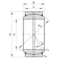 關(guān)節(jié)軸承 GE80-DO-2RS, 根據(jù) DIN ISO 12 240-1 標準, 需維護，兩側(cè)唇密封