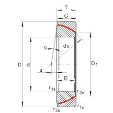 角接觸關(guān)節(jié)軸承 GE90-SW, 根據(jù) DIN ISO 12 240-2 標(biāo)準(zhǔn)，免維護(hù)