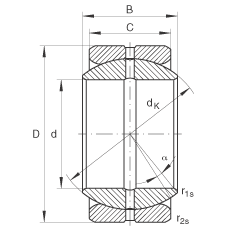 關(guān)節(jié)軸承 GE22-ZO, 根據(jù) DIN ISO 12 240-1 標(biāo)準(zhǔn)，英制尺寸，需維護(hù)