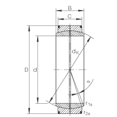 關(guān)節(jié)軸承 GE45-DO, 根據(jù) DIN ISO 12 240-1 標(biāo)準(zhǔn)，需維護(hù)