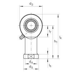 桿端軸承 GIR50-DO-2RS, 根據(jù) DIN ISO 12 240-4 標(biāo)準(zhǔn)，帶右旋內(nèi)螺紋，需維護(hù)，兩側(cè)唇密封