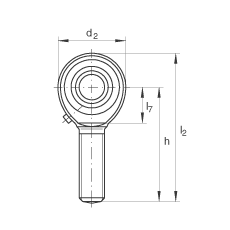 桿端軸承 GAKR18-PB, 根據 DIN ISO 12 240-4 標準，帶右旋外螺紋，需維護