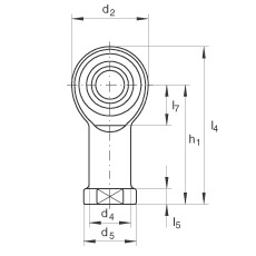 桿端軸承 GIKR10-PW, 根據(jù) DIN ISO 12 240-4 標(biāo)準(zhǔn)，帶右旋內(nèi)螺紋，需維護(hù)