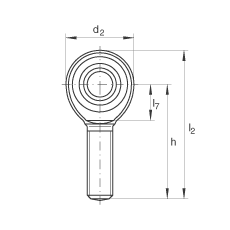 桿端軸承 GAKL10-PW, 根據(jù) DIN ISO 12 240-4 標(biāo)準(zhǔn)，帶左旋外螺紋，需維護