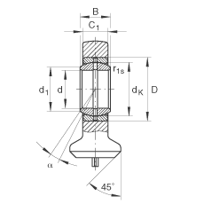 液壓桿端軸承 GK80-DO, 根據(jù) DIN ISO 12 240 標準，帶焊接面，需維護