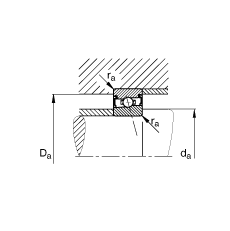 主軸軸承 HSS7017-E-T-P4S, 調(diào)節(jié)，成對(duì)安裝，接觸角 α = 25°，兩側(cè)唇密封，非接觸，限制公差