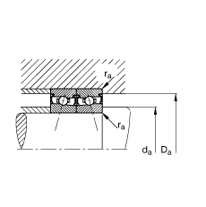 主軸軸承 HSS7017-E-T-P4S, 調(diào)節(jié)，成對(duì)安裝，接觸角 α = 25°，兩側(cè)唇密封，非接觸，限制公差
