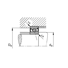 主軸軸承 HCS71901-E-T-P4S, 調(diào)節(jié)，成對或單元安裝，接觸角 α = 25°，兩側(cè)唇密封，非接觸，限制公差