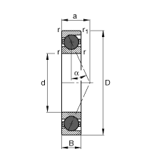 主軸軸承 HCB71913-E-T-P4S, 調(diào)節(jié)，成對(duì)或單元安裝，接觸角 α = 25°，陶瓷球，限制公差
