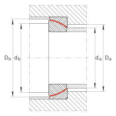 角接觸關(guān)節(jié)軸承 GE90-SW, 根據(jù) DIN ISO 12 240-2 標(biāo)準(zhǔn)，免維護(hù)