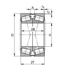 圓錐滾子軸承 32060-X-N11CA, 根據(jù) DIN ISO 355 / DIN 720 標(biāo)準(zhǔn)的主要尺寸，可分離，X型成對(duì)布置，有軸向內(nèi)部游隙